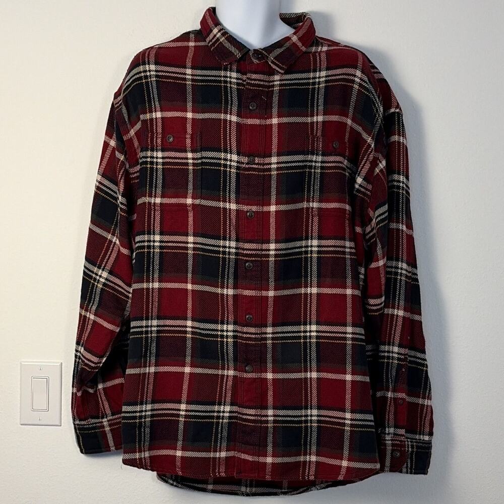 G.H. Bass & Co. For Hard Service Men’s 3XL Plaid Flannel Cotton Button-Up
